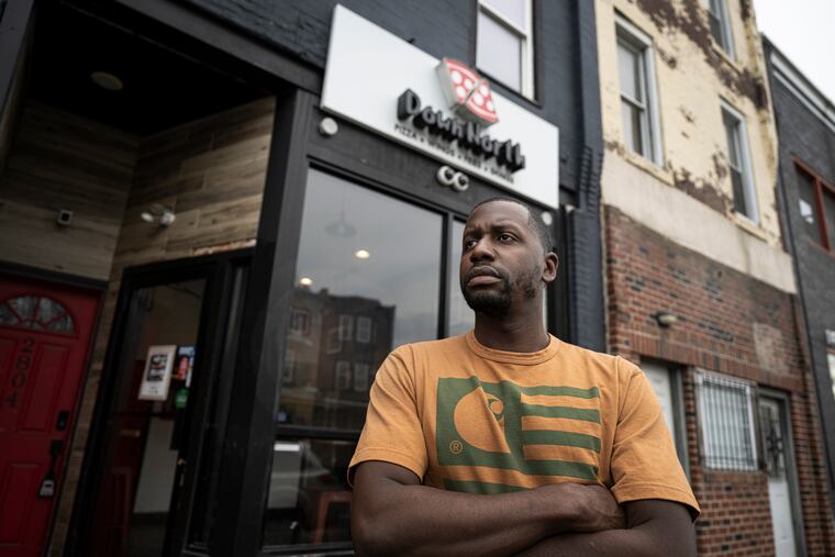 Muhammad Abdul-Hadi outside of Down North Pizza, 2804 Lehigh Ave., which he conceived in 2017 and opened in 2021.