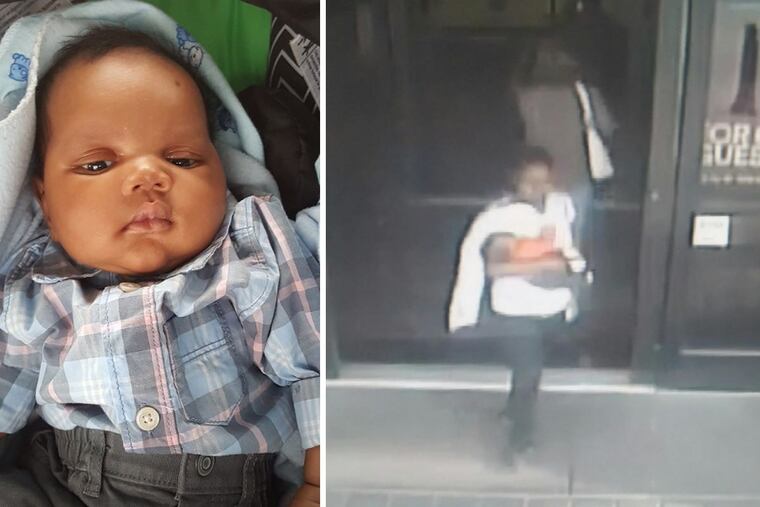 A 7-week-old baby boy was abducted from King of Prussia Mall on Thursday. Police said they were last seen exiting near the Bonefish Grill.