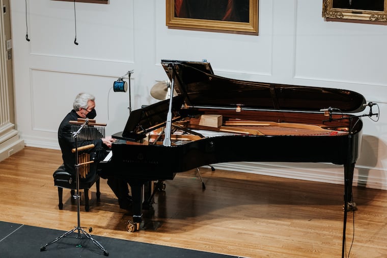 Marcantonio Barone plays George Crumb's Metamorphoses (Book II) in its world premiere in a live-streamed PCMS concert at Philadelphia's American Philosophical Society Dec. 13, 2020.