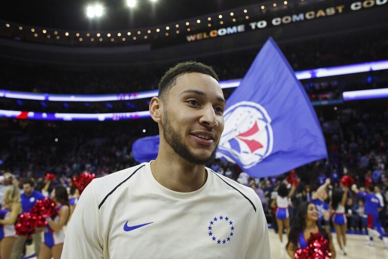 Ben Simmons was named the Eastern Conference’s Rookie of the Month Thursday after averaging 13.7 points, 10.1 assists and 9.3 rebounds in the Sixers’ final 23 regular season games.