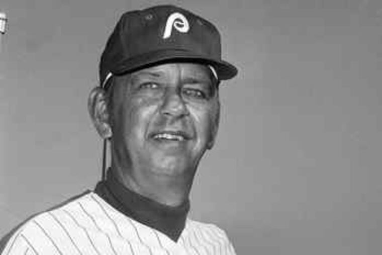 Danny Ozark, whose 1976 and 1977 Phillies won more games than any in franchise history. He is shown in a 1974 photo.