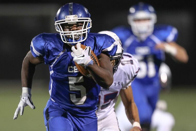 Conwell-Egan's Patrick Garwo (5) is closing in on 2,000 rushing yards for the season.