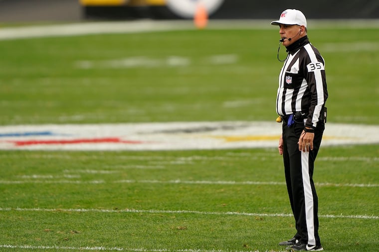 NFL referee John Hussey is under fire from fans for the league's officiating at the end of Sunday's Giants-Commanders game.