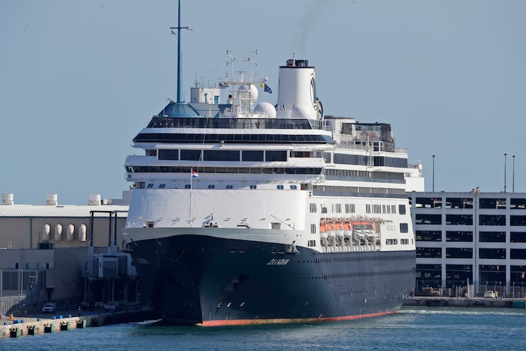 The cruise ship Zaandam docks at Port Everglades.
