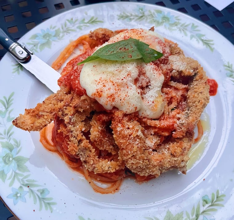 Mozzarella-stuffed soft shell crab parmesan at Scampi, 617 S. Third St.