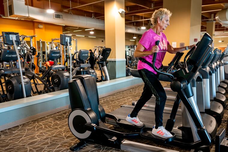 Mindy Ackerman of Cherry Hill works out at Virtua's Rohrer Fitness Center in Voorhees on Aug. 30, 2022.