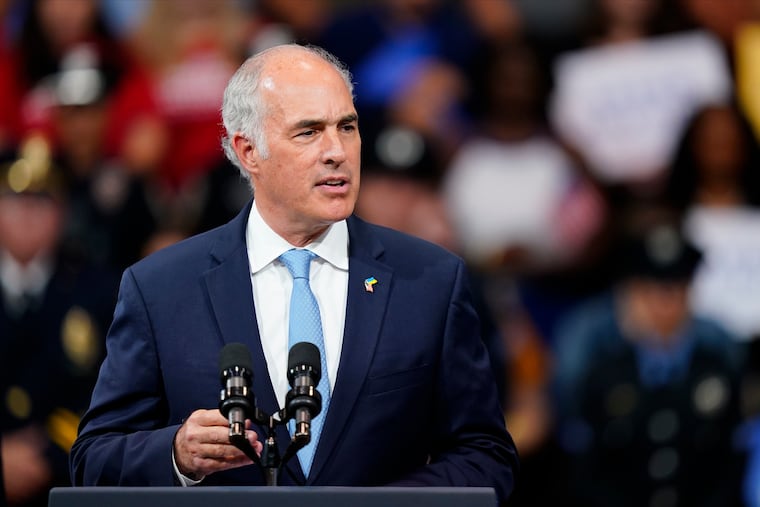 Sen. Bob Casey (D., Pa.) speaks at an event with President Joe Biden at the Arnaud C. Marts Center on the campus of Wilkes University on Aug. 30 in Wilkes-Barre.