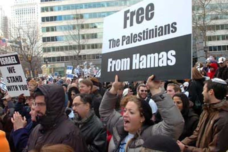 An Israeli Solidarity Rally was held at Love Park on Thursday. (Sarah J. Glover / Staff Photographer)