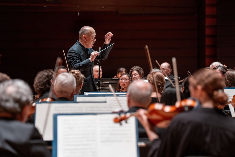 Composer and conductor Joe Hisaishi, seen here in Marian Anderson Hall with the Philadelphia Orchestra in June, is the orchestra's new composer-in-residence.