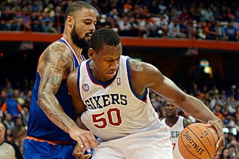 Lavoy Allen is scheduled to be the starting center when the Sixers open the season against the Nuggets. (Photo credit: Heather Ainsworth)