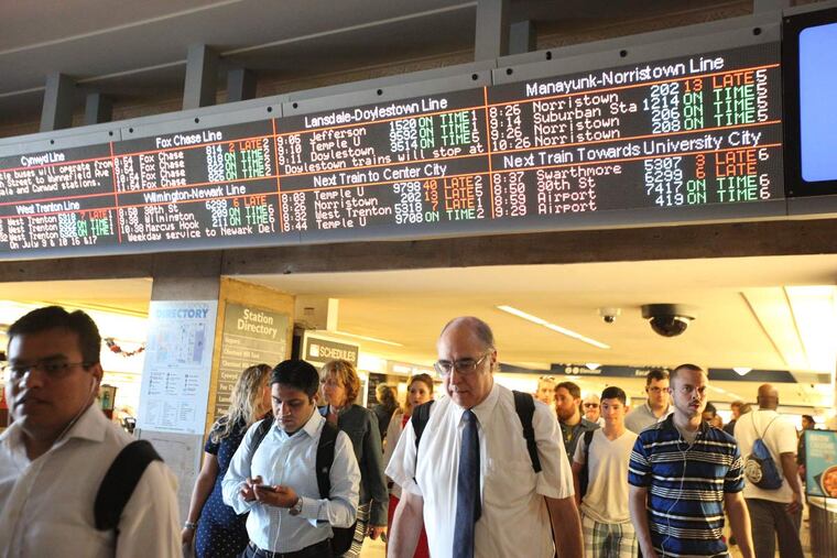 Commuters at 30th Street Station on Wednesday, July 6, 2016.
