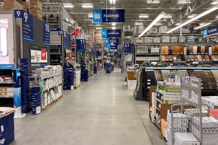Home improvement stores like this one in Havertown are open for business, with social distancing and safety measures in place.