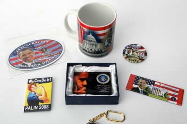 Barack Obama paraphernalia is becoming a big seller as Inauguration Day draws near. (Barbara L. Johnston / Staff Photographer)