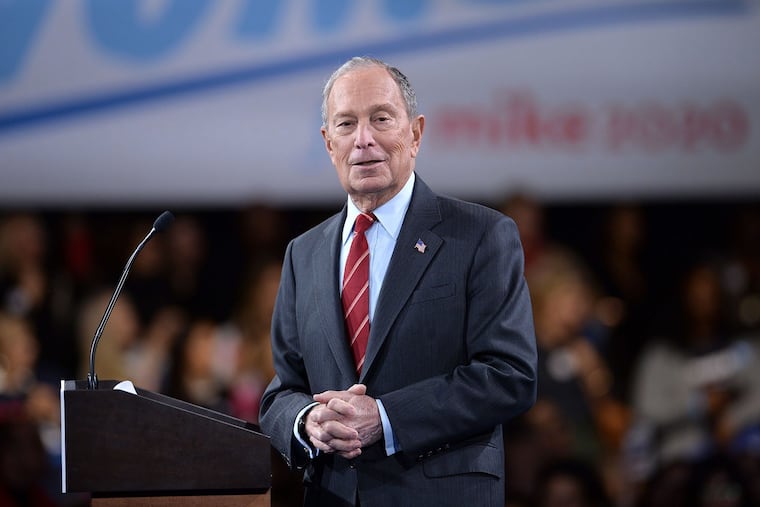 Democratic presidential candidate Michael Bloomberg speaking at a campaign rally in New York in January.