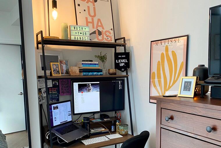 Danielle McKenrick's new home office. MUST CREDIT: Courtesy of Danielle McKenrick.