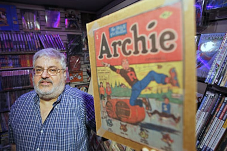 Dave Luebke, a shopkeeper at Dave's Comics in Richmond, Va., protested the proposal by selling his prized Archie Comics No. 1 issue. (Steve Helber / AP)