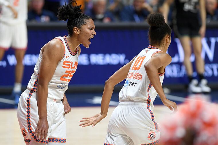 Alyssa Thomas (25), who has the most career triple-doubles in WNBA history, is the first player to have three in a season.