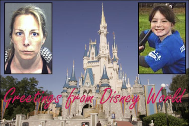 Bonnie Sweeten, left, is accused of faking her abduction and that of her daughter, Julia Rakoczy, 9, right and fleeing to Disney World. (Orange County Sheriff's Office / family snapshot / Photo illustration)