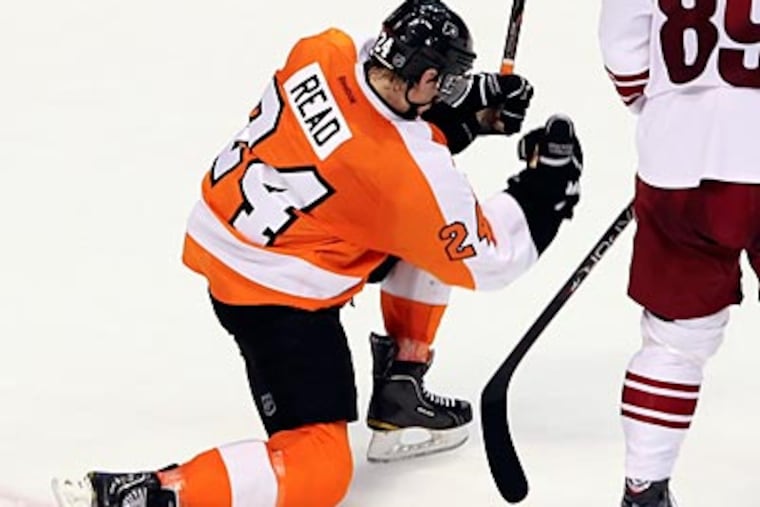 Flyers rookie Matt Read scored the game-winning goal against the Coyotes with 18.6 seconds left. (Steven M. Falk/Staff Photographer)
