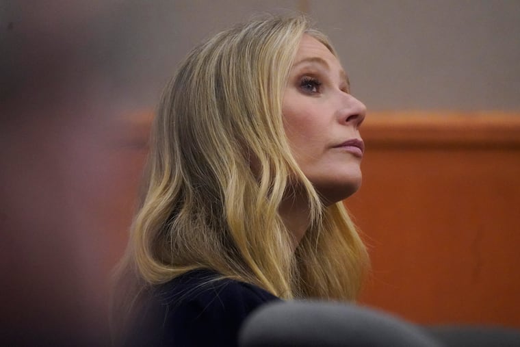 Gwyneth Paltrow sits in court during an objection by her attorney during a trial over ski accident lawsuits on Friday.