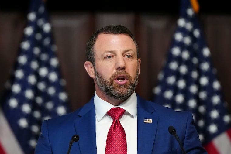 Homeland Security Secretary Markwayne Mullin speaks in the Indian Treaty Room at the Eisenhower Executive Office Building on the White House campus, Friday, July 17, 2026, in Washington.