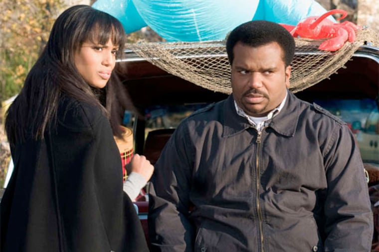 In Tyler Perry's "Peeples," Craig Robinson plays Wade, who crashes girlfriend Grace's (Kerry Washington) posh family home in the Hamptons.