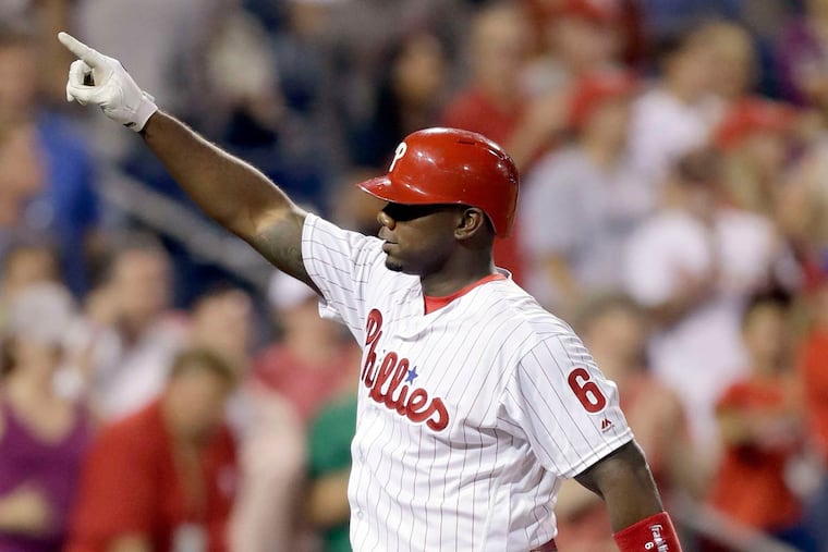 Ryan Howard celebrates his grand slam earlier this month against the Rockies.