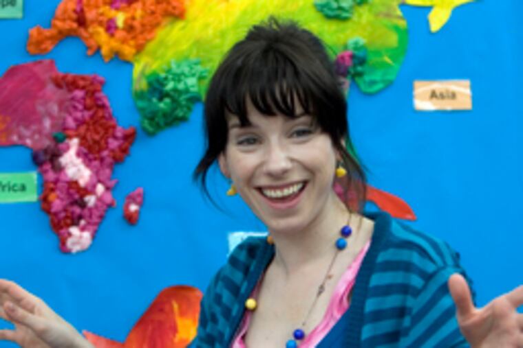 Sally Hawkins as Poppy, in her third Leigh film. In his work, she says, "there's rarely someone known as the main actor."