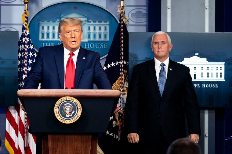 President Donald Trump, joined by Vice President Mike Pence, delivers brief remarks on the stock market on Tuesday, Nov. 24, 2020, at the White House in Washington, D.C.