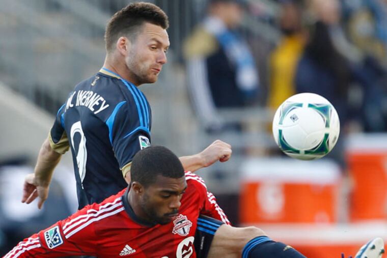 If Jack McInerney sees action in the Gold Cup, he would be the first active Union player in the team's four-year history to compete for the senior U.S. national squad. (Ron Cortes/Staff file photo)