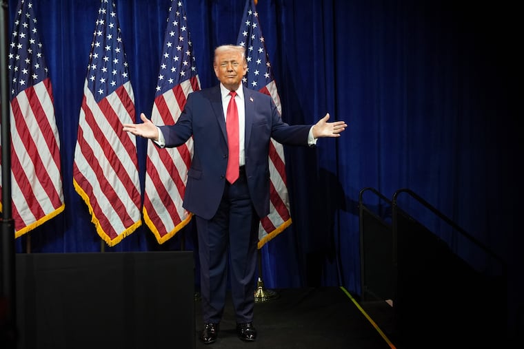 President Donald Trump arrives at an annual policy retreat, Tuesday, Jan. 6, 2026, in Washington. (AP Photo/Evan Vucci)