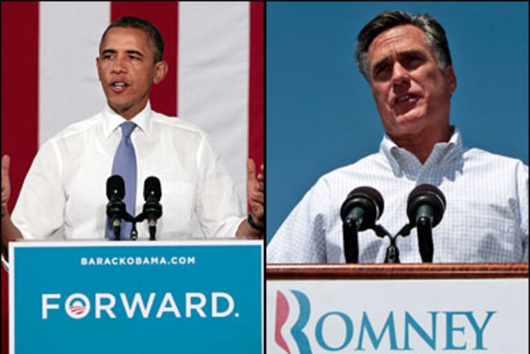 President Obama and former Massachusetts Gov. Romney on the campaign trail.