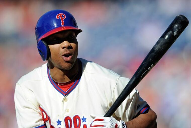 Ben Revere is shown during a baseball game against the Miami Marlins on Sunday, May 5, 2013, in Philadelphia. The Marlins won 14-2. (Michael Perez/AP)