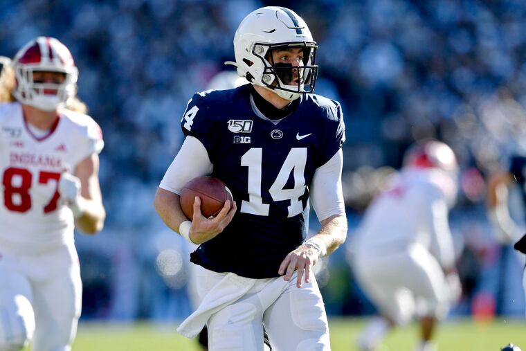 Penn State quarterback Sean Clifford runs 38 yards for a touchdown in the first quarter, giving the Nittany Lions a 17-14 lead over Indiana at Beaver Stadium on Saturday.