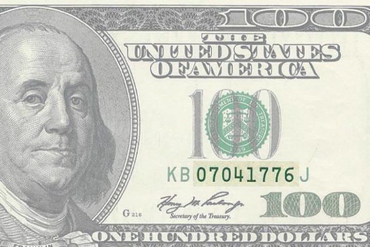 Notice the Independence Day serial number on this $100 bill, which bears the likeness of Founding Father Benjamin Franklin. Because of the serial number, this bill was offered on eBay Canada for $2,500.