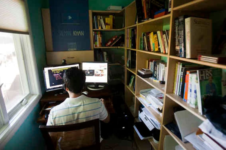 Sal Khan, 33, delivers all his YouTube lectures from a bedroom closet in Mountain View, Calif. He has no teaching credentials, but his Khan Academy lessons get 70,000 views daily.