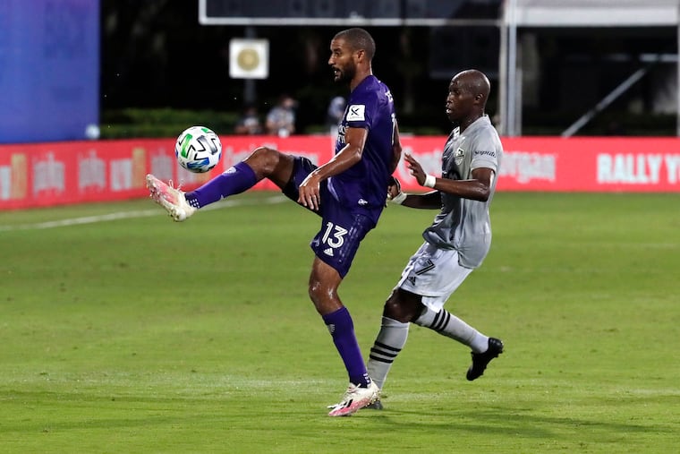 Tesho Akindele (13) scored the winning goal for Orlando.