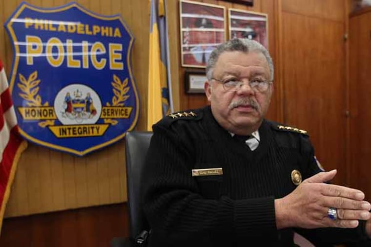 Philadelphia Police Commissioner Charles Ramsey talks with the press about the Biden Commission and other pending laws and procedures concerning guns in America and specifically in Philadelphia. PGUNS18-a 01/17/2013 ( MICHAEL BRYANT / Staff Photographer )