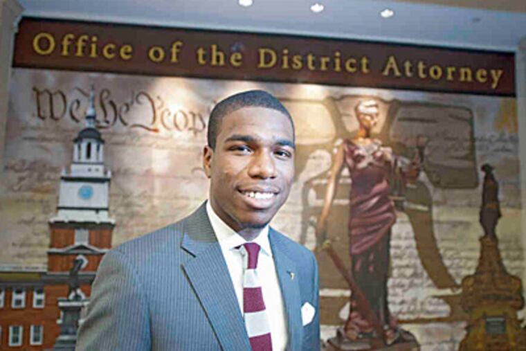 Kevin Harden Jr., 25, dealt drugs and survived a shooting before changing his life and impressing District Attorney Seth Williams. (Clem Murray/Staff)