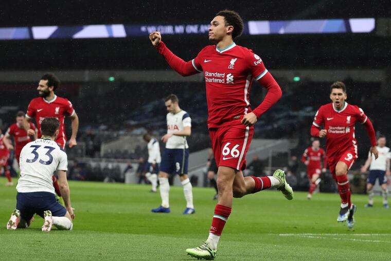 Trent Alexander-Arnold (66) and Liverpool got a big win over Tottenham Hotspur on Thursday.