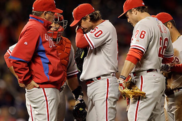 The Phillies are out of first place for the first time since May 29, 2009. (Marcio Jose Sanchez/AP)