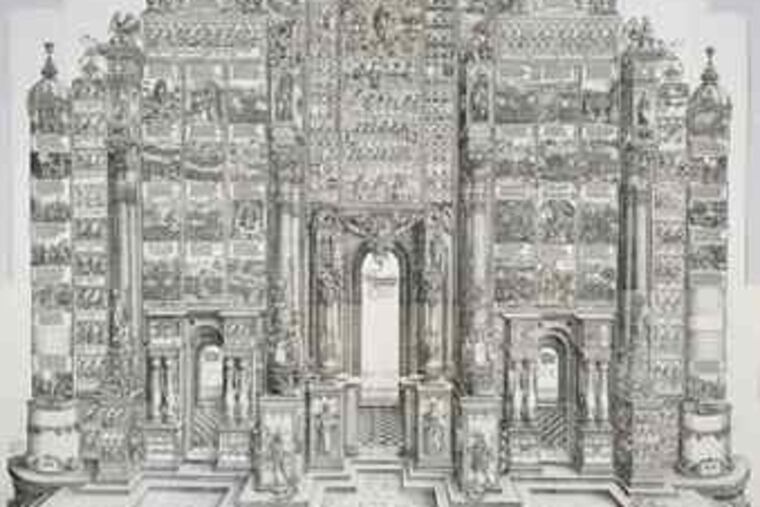 "The Triumphal Arch of Maximilian I," Albrecht Dürer workshop, a nearly 12-foot-high composite woodcut and etching, from 170 blocks and 18 plates.
