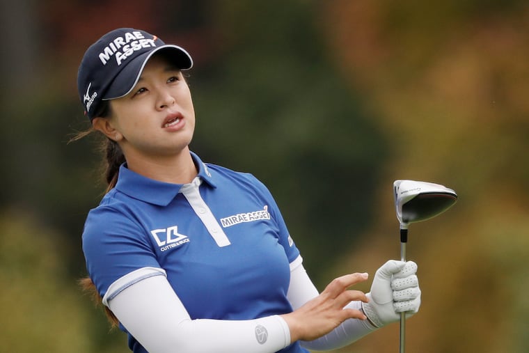 Sei Young Kim watches her drive on the 10th hole on Saturday.