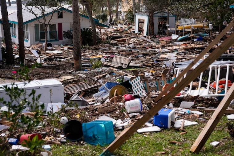 Destruction to the Faraway Inn Cottages and Motel is seen in the aftermath of Hurricane Helene, in Cedar Key, Fla.