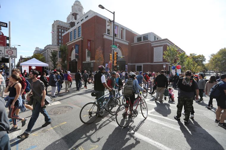 Third and Chestnut Streets was without car during Philly Free Streets on Saturday, October 28, 2017.
