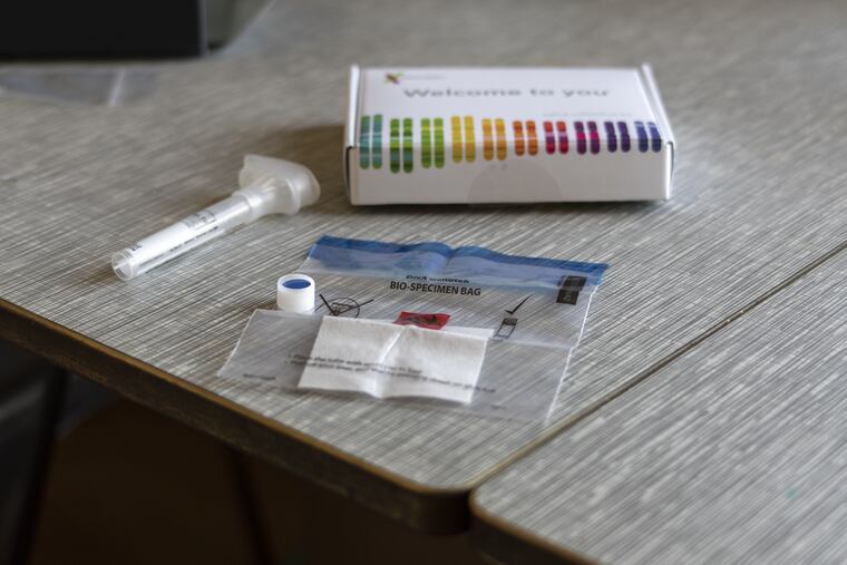 A 23andMe Inc. DNA genetic testing kit. Bloomberg photo by Cayce Clifford.