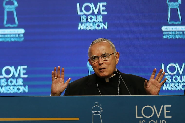 Archbishop Charles J. Chaput speaks during a news conference about the
Papal visit at the Pa. Convention Center in Philadelphia, PA on
September 28, 2015.
