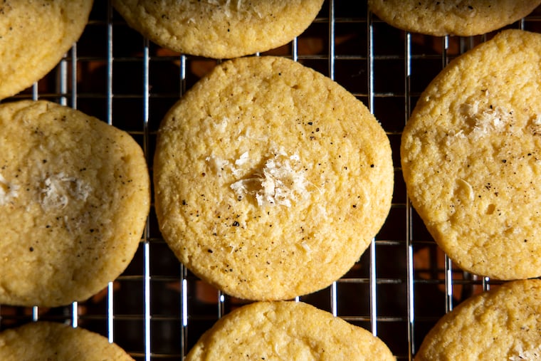 The Parmesan Cornbread Cookies made by Inquirer Reporter Jenn Ladd in Philadelphia, on Friday, Nov. 14, 2025.