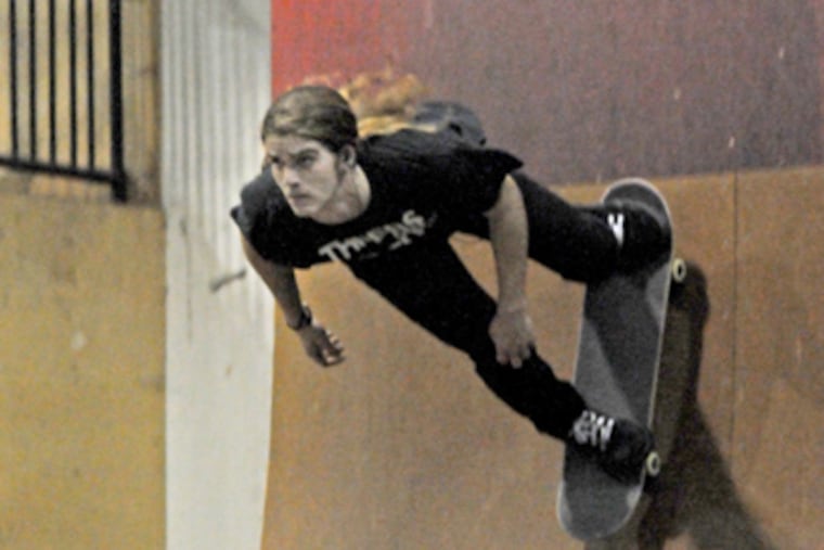 Sean Mancini, 19, of Cinnaminson, skates down a wall at the Black Diamond Skatepark at Moorestown Mall in 2011. The Black Diamond operation also has a skate park at the Franklin Mills Outlet Mall. APRIL SAUL / Staff Photographer