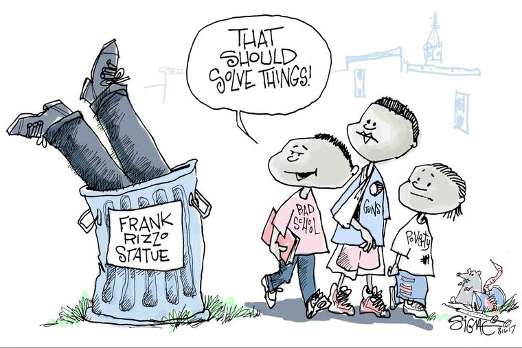 Some people are calling for the statue of Frank Rizzo to be removed from Philadelphia.